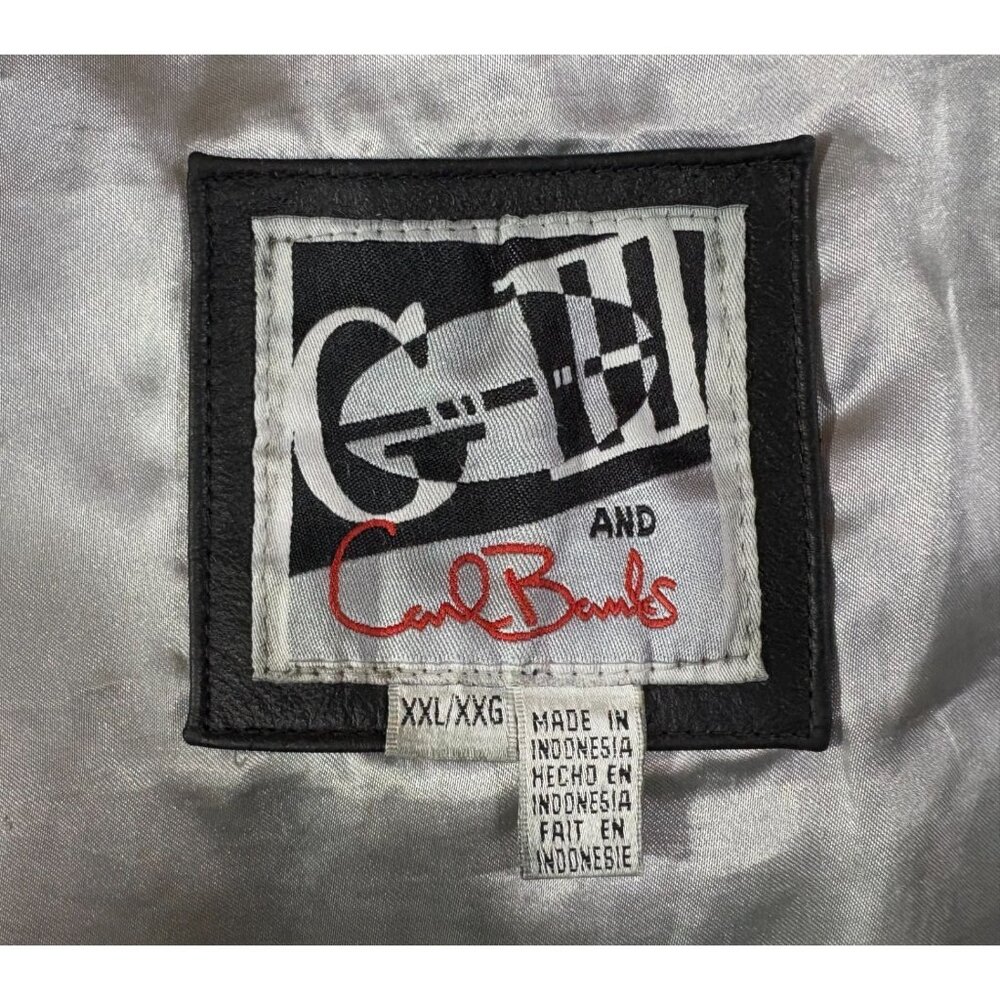 Oakland Raiders NFL G-III Carl Banks Full Zip Leather Jacket sz 2XL Vintage 90's - Picture 2 of 10